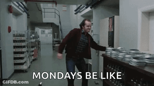 Man Dancing In Hallway Saying Mondays Be Like GIF