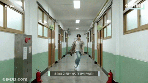 Man Dancing In Hallway GIF