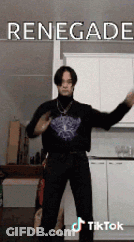 Man Dancing In Kitchen Renegade GIF