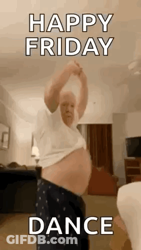 Man Dancing In Living Room Happy Friday Dance GIF