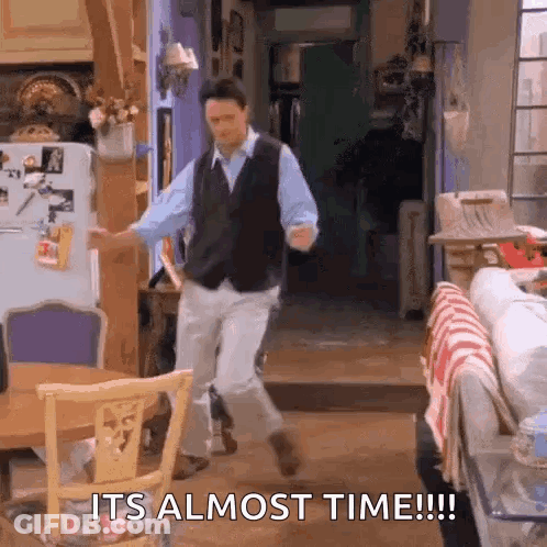 Man Dancing In Living Room It's Almost Time GIF