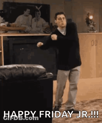 Man Dancing In Living Room Saying Happy Friday Jr GIF