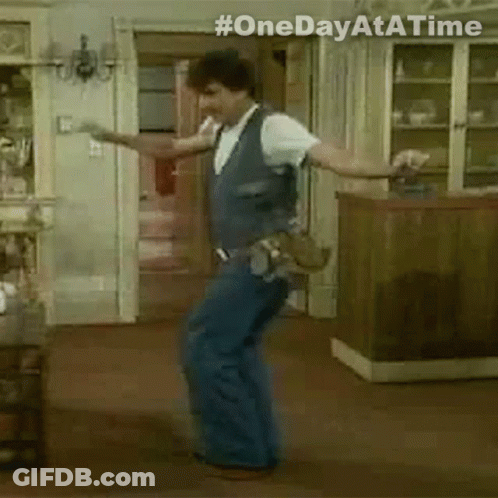 Man Dancing In Living Room Saying One Day At A Time GIF