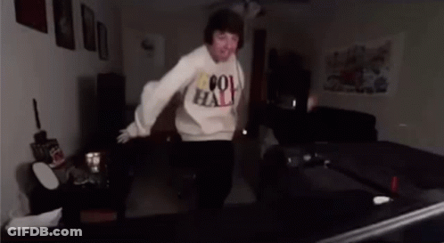 Man Dancing In Living Room Wearing Cool Hat Sweater GIF