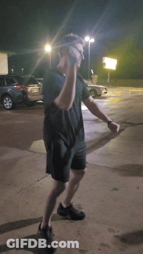 Man Dancing In McDonald's Parking Lot GIF