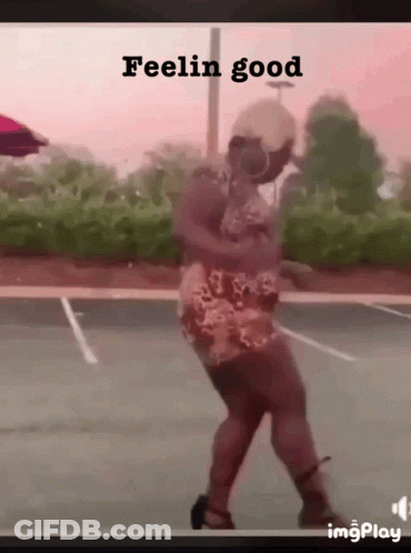 Man Dancing In Parking Lot Saying Feelin Good GIF