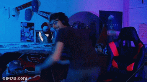 Man Dancing In Room With Destiny Poster GIF