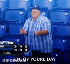 Man Dancing In Stadium Enjoy Your Day GIF