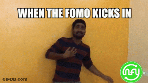 Man Dancing In Striped Shirt When Fomo Kicks In GIF