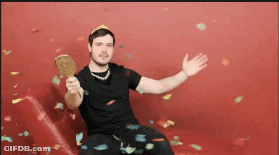 Man Dancing In The Confetti Cannon GIF