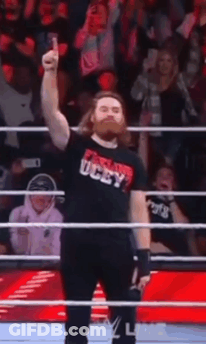 Man Dancing In Wrestling Ring With Crowd GIF