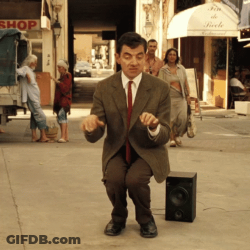 Man Dancing Mr Bean Invisible Piano GIF