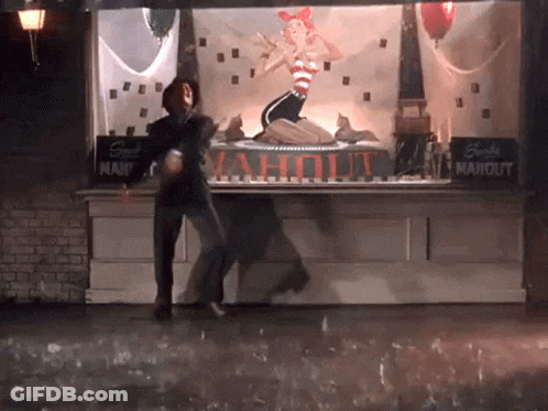 Man Dancing Next To Mahout Sign GIF