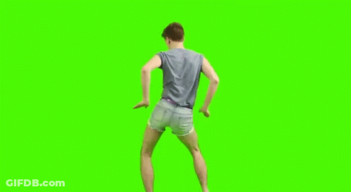 Man Dancing On Green Screen In Shorts GIF