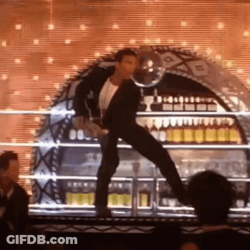 Man Dancing On Stage At Bar GIF