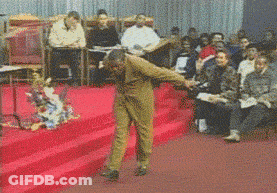 Man Dancing On Stage In Front Of Crowd GIF
