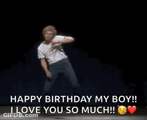Man Dancing On Stage Saying Happy Birthday My Boy GIF