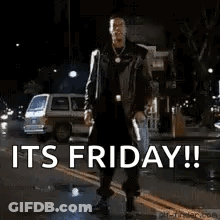 Man Dancing On Street Saying It's Friday GIF