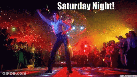 Man Dancing Under Disco Ball Saturday Night GIF