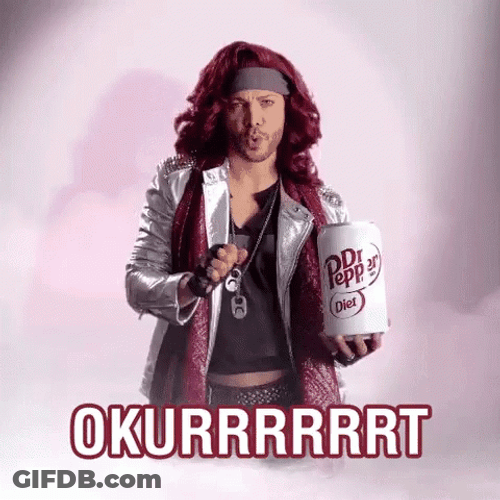 Man Dancing While Carrying Big Dr Pepper Can GIF