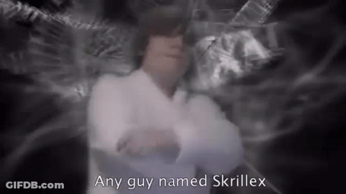 Man Dancing With Any Guy Named Skrillex Text GIF
