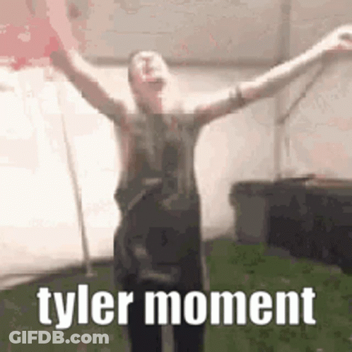 Man Dancing With Arms Outstretched Tyler Moment GIF