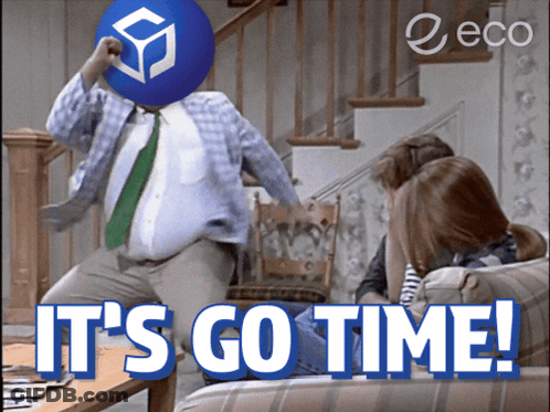 Man Dancing With Blue Ball Saying It's Go Time GIF