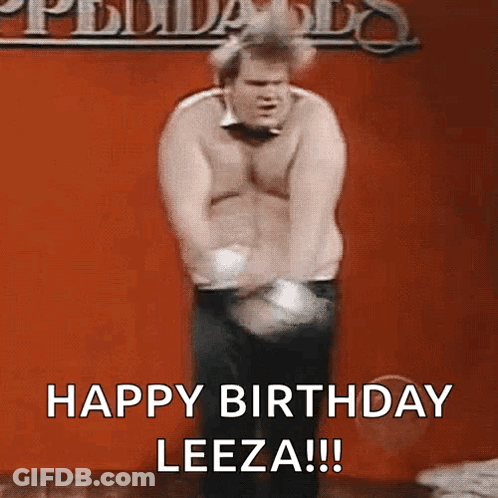 Man Dancing With Happy Birthday Leeza GIF