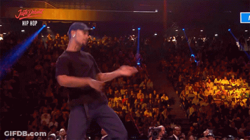 Man Dancing With Just Dance Hip Hop Sign GIF