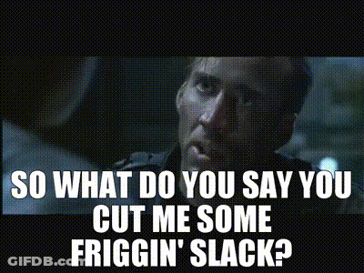 Man Dark Room Saying Cut Me Some Slack GIF