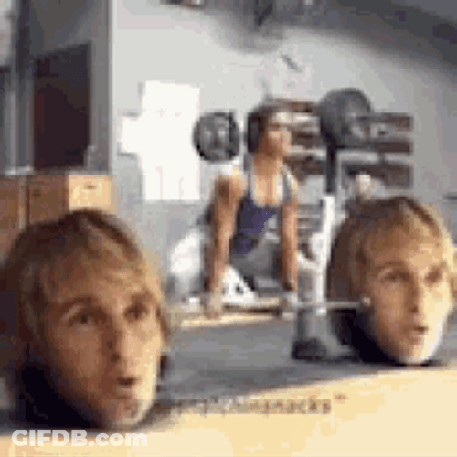 Man Deadlifting Heads Meme GIF