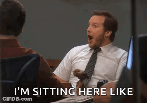 Man Desk Open-Mouthed I'm Sitting Here Like GIF