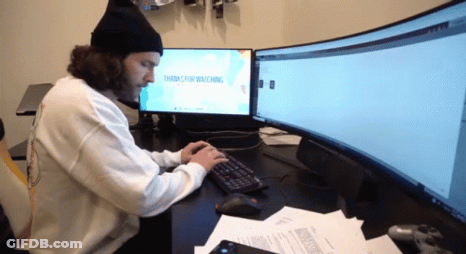 Man Distracted From Working GIF