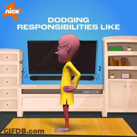 Man Dodging Responsibilities In Front Of TV GIF