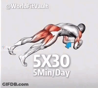 Man Doing 5X30 5Min Day Exercise On Knees GIF
