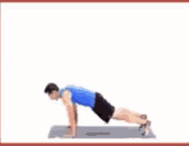 Man Doing Burpee Exercise Succession Animation GIF