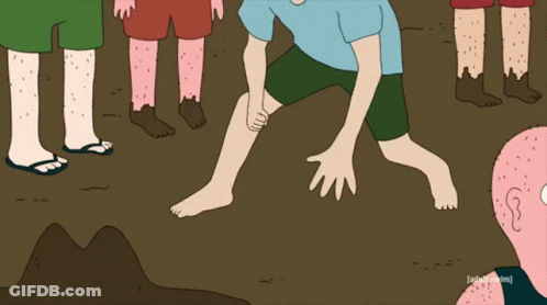 Man Doing Handstand In Mud GIF