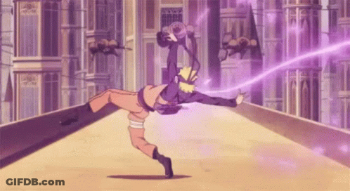 Man Doing Handstand On Bridge Holding Purple Object GIF