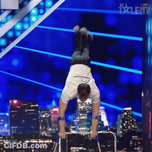 Man Doing Handstand On Parallel Bars Got Talent GIF