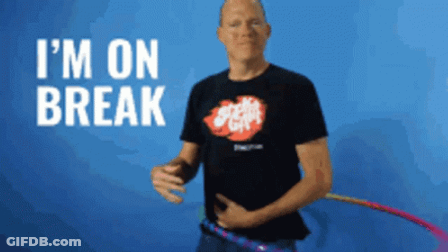 Man Doing Hula Hops Request For A Break GIF