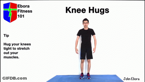 Man Doing Knee Hugs With Ebora Fitness 101 GIF