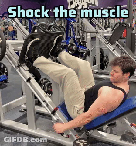 Man Doing Leg Press Shock The Muscle GIF
