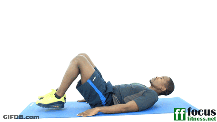 Man Doing Leg Raise Crunches Exercise GIF
