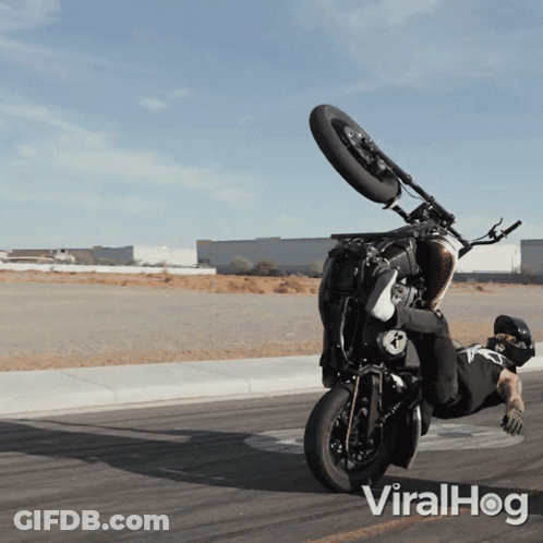 Man Doing Motorcycle Trick With Viralhog GIF