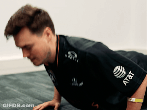 Man Doing Push Ups In AT&T Shirt GIF