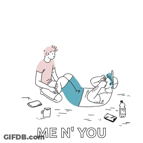 Man Doing Sit Ups While Another Watches GIF
