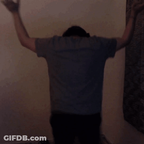 Man Doing Thug Shaker With Hands Up High GIF