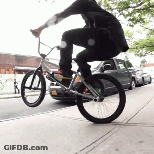 Man Doing Trick On Bike With License Plate YJC GIF