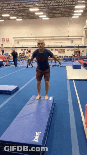Man Doing Trick On Modern Mat GIF
