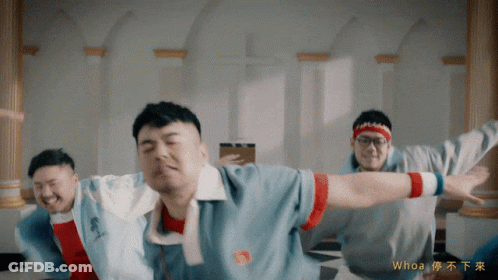 Man Doing Yoga With Whoa Headband GIF